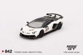 Lamborghini  - Aventador 2022 white/black - 1:64 - Mini GT - 00842-L - MGT00842lhd | Toms Modelautos