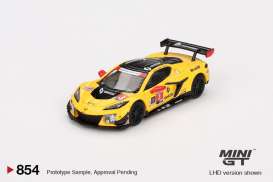 Chevrolet  - corvette Z06 2024 yellow/black - 1:64 - Mini GT - 00854-L - MGT00854lhd | Toms Modelautos