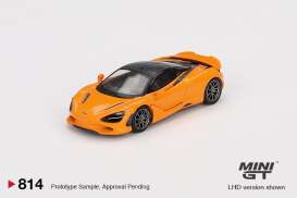 McLaren  - 750S 2024 orange - 1:64 - Mini GT - 00814-L - MGT00814lhd | Toms Modelautos