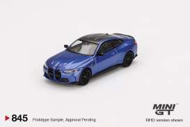 BMW  - M4 2024 blue - 1:64 - Mini GT - 00845-L - MGT00845lhd | Toms Modelautos