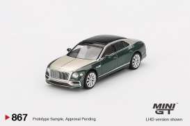 Bentley  - Flying Spur 2024 white/sand/verdant - 1:64 - Mini GT - 00867-L - MGT00867lhd | Toms Modelautos