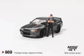 Nissan  - Skyline GT-R (R32) Nismo 1992 gun metal - 1:64 - Mini GT - 00869-R - MGT00869rhd | Toms Modelautos