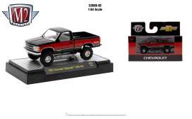 Chevrolet  - Silverado 1500 4x4 1993 black/red - 1:64 - M2 Machines - 32600R82-1993 - M2-32600R82-1993 | Toms Modelautos