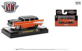 Chevrolet  - Nomad 1957 orange/black - 1:64 - M2 Machines - 82161R28-1957 - M2-82161R28-1957 | Toms Modelautos