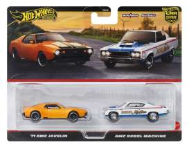 AMC  - Javelin & Rebel Machine orange & white - 1:64 - Hotwheels - JBL06 - hwmvJBL06 | Toms Modelautos