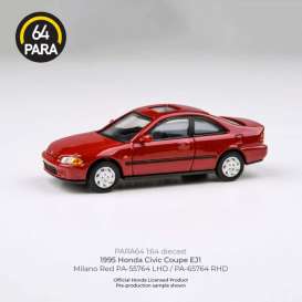 Honda  - Civic 1995 red - 1:64 - Para64 - 65764RHD - pa65764RHD | Toms Modelautos