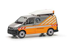 Volkswagen  - T6.1 silver/orange - 1:87 - Herpa - H098274 - herpa098274 | Toms Modelautos