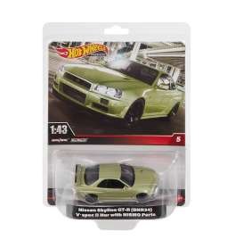 Nissan  - Skyline GT-R BNR34 V-Spec II green - 1:43 - Hotwheels - HMD47 - hwmvHMD47 | Toms Modelautos