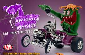   - Rat Fink T Bucket and Figure purple/green - 1:18 - Acme Diecast - 1800816 - acme1800816 | Toms Modelautos