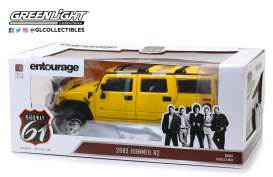 Hummer  - H2 *Entourage* 2003 yellow - 1:18 - Highway 61 - HWY-18015 - hwy18015 | Toms Modelautos