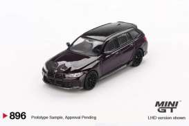 BMW  - M3 Touring (G81) 2024 violet - 1:64 - Mini GT - 00896-L - MGT00896lhd | Toms Modelautos