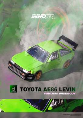 Toyota  - AE86 green - 1:64 - Inno Models - IN64-AE86PL-GRN - IN64-AE86PL-GRN | Toms Modelautos