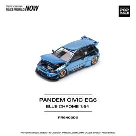   - Pandem Civic EG6 blue - 1:64 - Pop Race Limited - PR640206 - PR640206 | Toms Modelautos