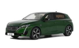 Peugeot  - 308 GT 2022 green - 1:18 - OttOmobile Miniatures - OT458 - otto458 | Toms Modelautos