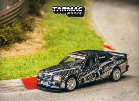 Mercedes Benz  - 190 E 2.5-16 EVO 1 1989 black/silver/red - 1:64 - Tarmac - T64G-057-89DTM01 - TC-T64G-057-89DTM01 | Toms Modelautos