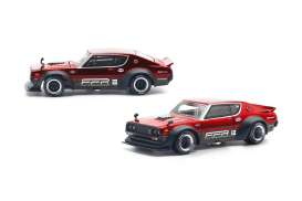 Nissan  - Skyline V8 Drift red/black - 1:64 - Pop Race Limited - PR640238 - PR640238 | Toms Modelautos