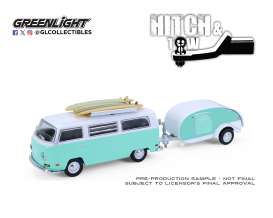 Volkswagen  - Type 2 1971 blue/white - 1:64 - GreenLight - 32330B - gl32330B | Toms Modelautos