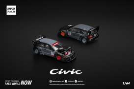   - Civic EG6 black/gray/red - 1:64 - Pop Race Limited - PR640163 - PR640163 | Toms Modelautos