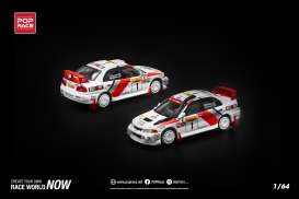 Mitsubishi  - Lancer Evolution IV white/red - 1:64 - Pop Race Limited - PR640231 - PR640231 | Toms Modelautos