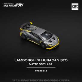 Lamborghini  - Huracan STO grey - 1:64 - Pop Race Limited - PR640242 - PR640242 | Toms Modelautos