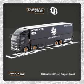 Mitsubishi  - Fuso Super Great black/white - 1:64 - Tarmac - T64T-TL001-LBB - TC-T64T-TL001-LBB | Toms Modelautos