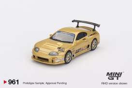 Toyota  - Supra MK4 2023 gold - 1:64 - Mini GT - 00961-R - MGT00961Rhd | Toms Modelautos