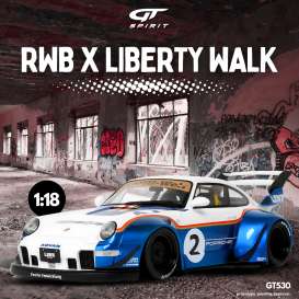   -  RWB X Liberty Walk 2023 white/blue - 1:18 - GT Spirit - GT530 - GT530 | Toms Modelautos