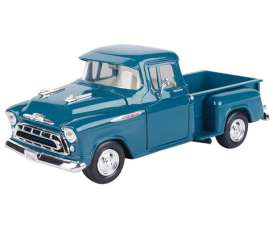 Chevrolet  - 3100 Stepside Pick-Up 1957 blue - 1:24 - Motor Max - 79381b - mmax79381b | Toms Modelautos