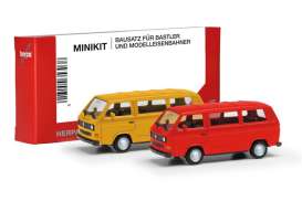 Volkswagen  - T3 orange/red - 1:87 - Herpa - H013093-005 - herpa013093-005 | Toms Modelautos