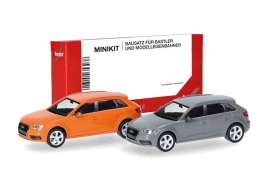 Audi  - A3 orange/grey - 1:87 - Herpa - H014090 - herpa014090 | Toms Modelautos