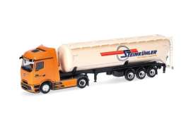 Mercedes Benz  - Actros orange/white - 1:87 - Herpa - H319188 - herpa319188 | Toms Modelautos