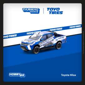 Toyota  - Hilux blue/white - 1:64 - Tarmac - T64-041-TOYO - TC-T64-041-TOYO | Toms Modelautos