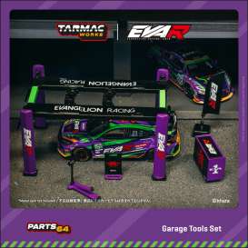 diorama Garage Accessoires - purple/black/green - 1:64 - Tarmac - T64A-TL001-EVA - TC-T64A-TL001-EVA | Toms Modelautos