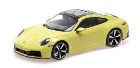 Porsche  - 911 (992.2)  Carrera Coupe 2024 yellow metallic - 1:18 - Minichamps - 155064021 - mc155064021 | Toms Modelautos