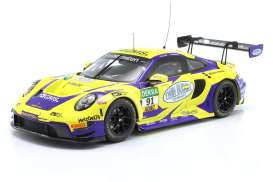 Porsche  - 911 (992) GT3 R 2023 yellow/purple - 1:18 - IXO Models - LEGT18-23038 - ixLEGT18-23038 | Toms Modelautos