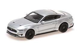 Ford Mustang - 2018 silver - 1:87 - Minichamps - 870087028 - mc870087028 | Toms Modelautos