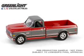 Chevrolet  - Cheyenne C10 Short Bed 1972 red/gray - 1:64 - GreenLight - 30547 - gl30547 | Toms Modelautos