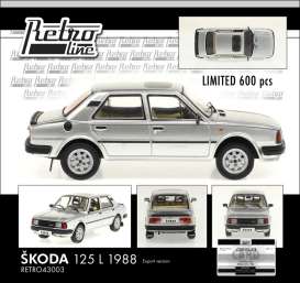 Skoda  - 125 L 1988 silver - 1:43 - Fox18 - FOXRETRO43003 - FOX43003 | Toms Modelautos