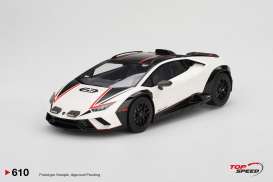 Lamborghini  - Huracan 2023 white/black/red - 1:18 - Top Speed - TS0610 - TS0610 | Toms Modelautos