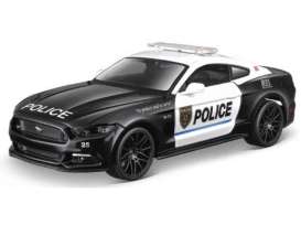 Ford  - Mustang 2015 black/white - 1:24 - Maisto - 32514 - mai32514 | Toms Modelautos