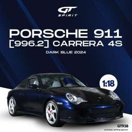 Porsche  - 911 (996.2) Carrera 4S 2002 dark blue - 1:18 - GT Spirit - GT938 - GT938 | Toms Modelautos