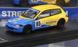 Honda  - Civic EG6 blue/yellow - 1:64 - Street Weapon - STW039 - STW039 | Toms Modelautos