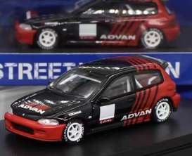 Honda  - Civic EG6 black/red - 1:64 - Street Weapon - STW043 - STW043 | Toms Modelautos