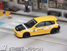 Honda  - Civic EG6 yellow/black - 1:64 - Street Weapon - STW047 - STW047 | Toms Modelautos