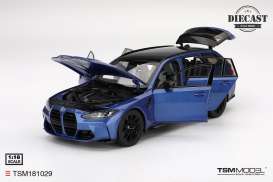 BMW  - M3 Touring 2023 blue - 1:18 - TrueScale - TSM181029 - TSM181029 | Toms Modelautos